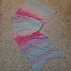 Girls oversized mermaid tail blanket